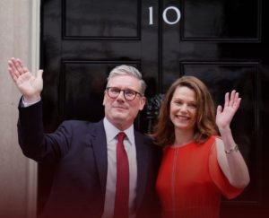 British Prime Minister Starmer with wife Victoria at No 10