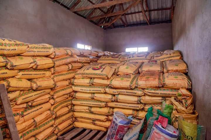 Bags of fertilizers distributed to the beneficiaries