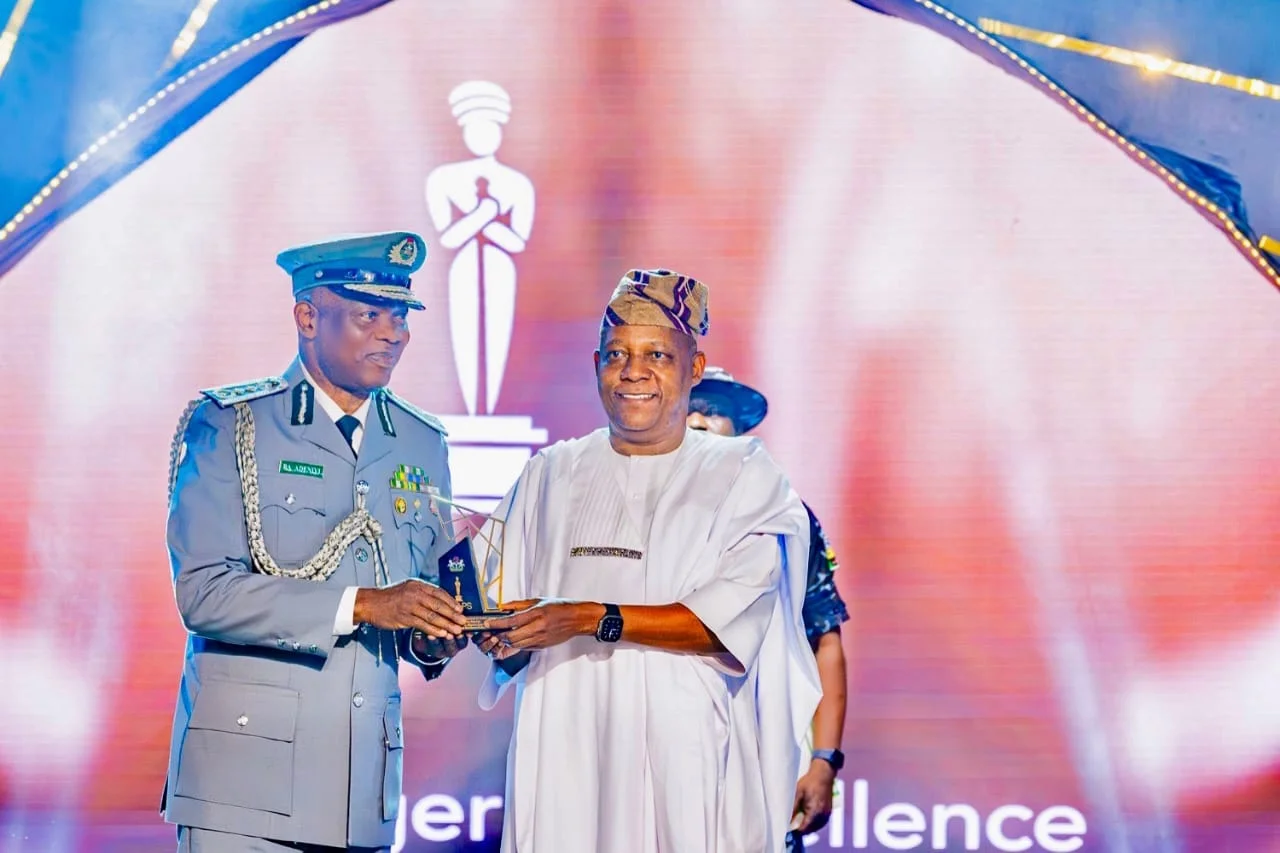 The Vice President, Senator Kashim Shettima, presented award of High Revenue Collection to the Comptroller-General of Customs (CGC), Adewale Adeniyi, in Abuja.