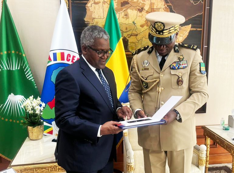 President Brice Oligui Nguema of Gabon and Aliko Dangote