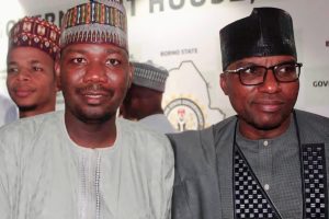 File photo of Abdurrahman Ahmed Bundi and the late Isa Gusau