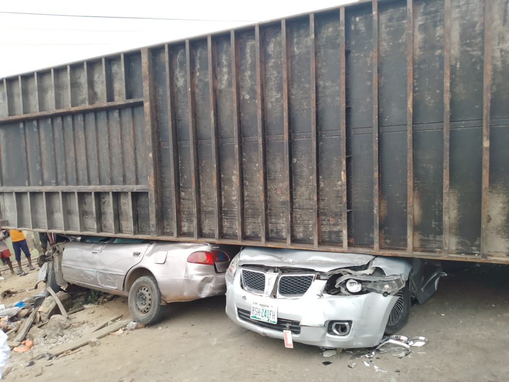 Picture of accident scene at Lokongoma Market on Thursday in Lokoja