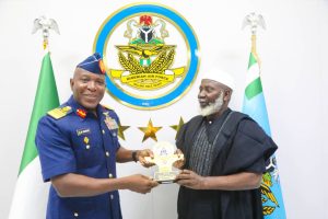 Chief of the Air Staff (CAS), Air Marshal Hasan Abubakar, on Wednesday hosted the National Coordinator, Messrs New Guard Security and Consulting Limited, retired Maj.-Gen. Jamil Sarham, and his team at NAF Headquarters Abuja.