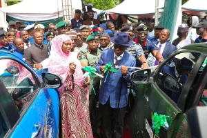 FCT Minister, Nyesom Wike during the presentation of operational vehicles to security agencies in Abuja