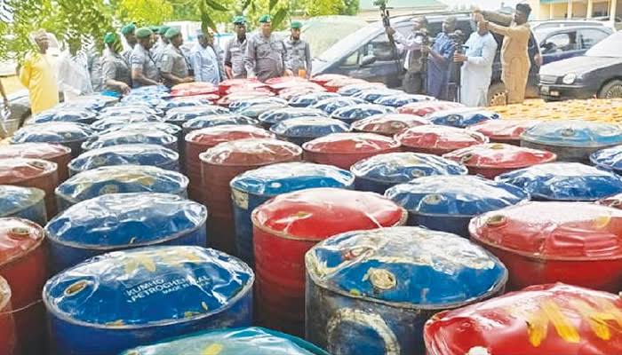 Drums of snuggled petrol intercepted by customs operatives