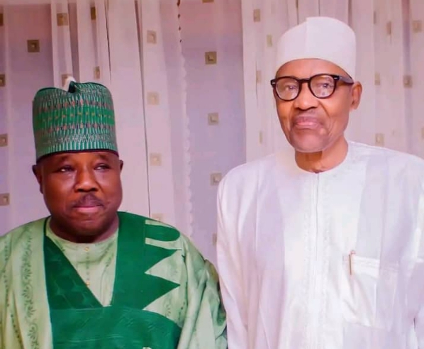 Former President Muhammadu Buhari and Senator Ali Modu Sheriff