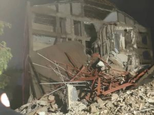 Scene of the collapsed building in Abuja