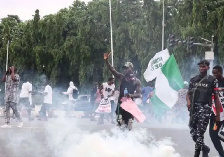 Protesters clash with police
