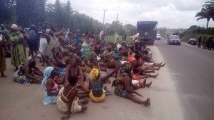 Naked women protest