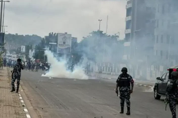 Police protester