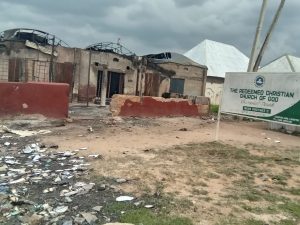 hoodlums in the early hours of Saturday looted items and set ablaze the Church located along the Federal College of Education (FCE) road in Kontagora.