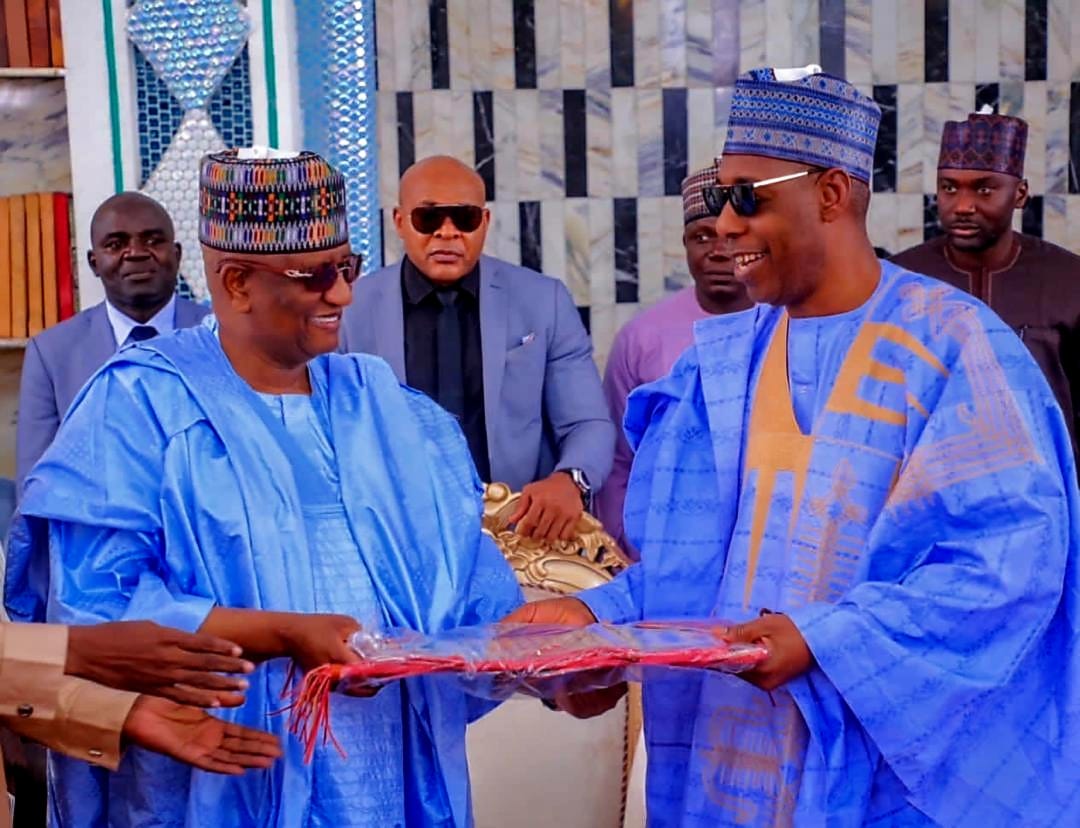 Borno State Governor, Babagana Zulum and famous business tycoon, Alhaji Muhammadu Indimi
