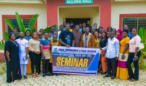A cross section of participants at the end of the International Youth Day 2024 Seminar, hosted by the Social Empowerment & Peace Initiative (SEPI) on Sunday, August 18, 2024, in Jos, Plateau State