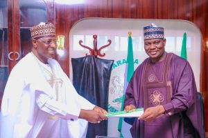 Speaker Nasarawa State House of Assembly, receiving defection later from Hon Isimbisa, on Monday.