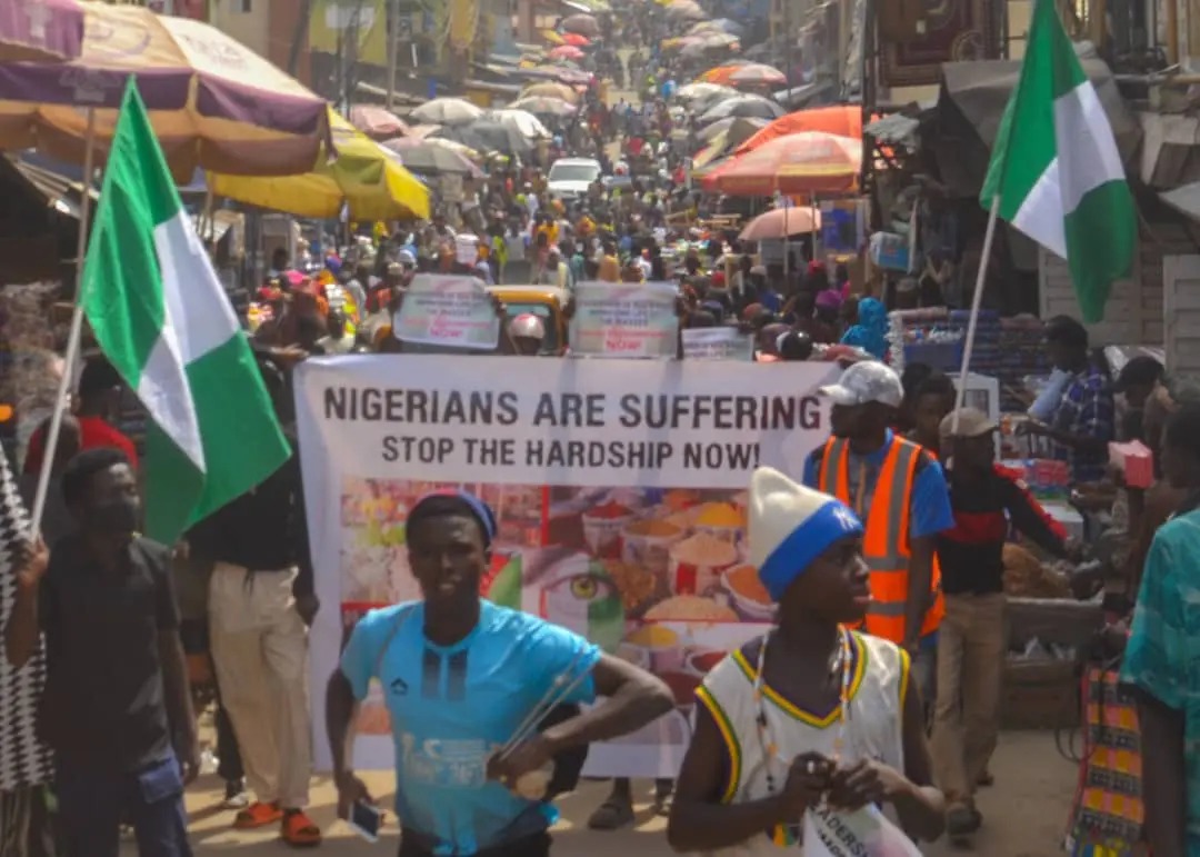 Nigerians protesting against Hardships Bad governance and Hunger