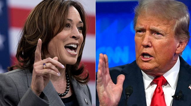 This combination of file pictures created on August 3, 2024 shows US Vice President and 2024 Democratic presidential candidate Kamala Harris and former US President and Republican presidential candidate Donald Trump. (Photo by Brendan Smialowski and ANDREW CABALLERO-REYNOLDS / AFP)