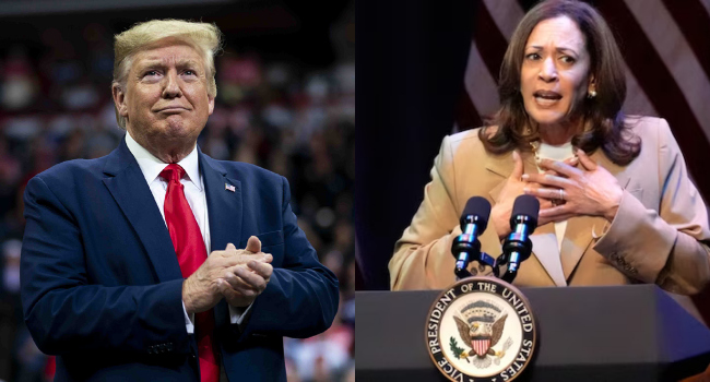 Former U.S President, Donald Trump and US Vice President, Kamala Harris