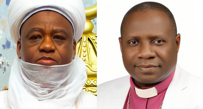 Photo combination of Sultan of Sokoto, Sa’ad Abubakar (L) and CAN President, Archbishop Daniel Okoh (R)