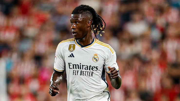 Real Madrid’s French midfielder Eduardo Camavinga