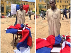 The arrested suspect behind the mass-producing of Russian Flag In Nasarawa