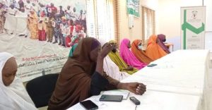 Some of the deradicalised women at the meeting in Maiduguri