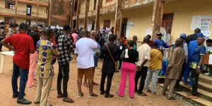 Voters queued to cast their vote on Saturday's governorship election in Edo State