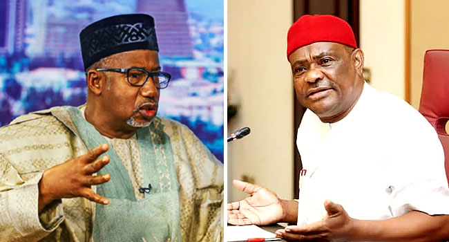 Combo of Bauchi State Governor, Bala Mohammed and FCT Minister, Nyesom Wike.