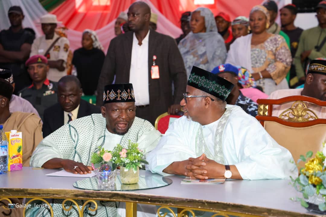 Governor Bala Mohammed and the newly elected PDP Chairman, Samaila Burga