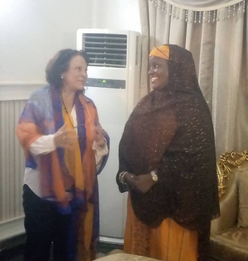 UNICEF Country Representative in Nigeria, Ms Cristian Munduate during a courtesy visit to the wife of the Sokoto State Governor, Hajiya Fatima Aliyu in Sokoto.