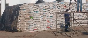 Bags of rice distributed to the beneficiaries
