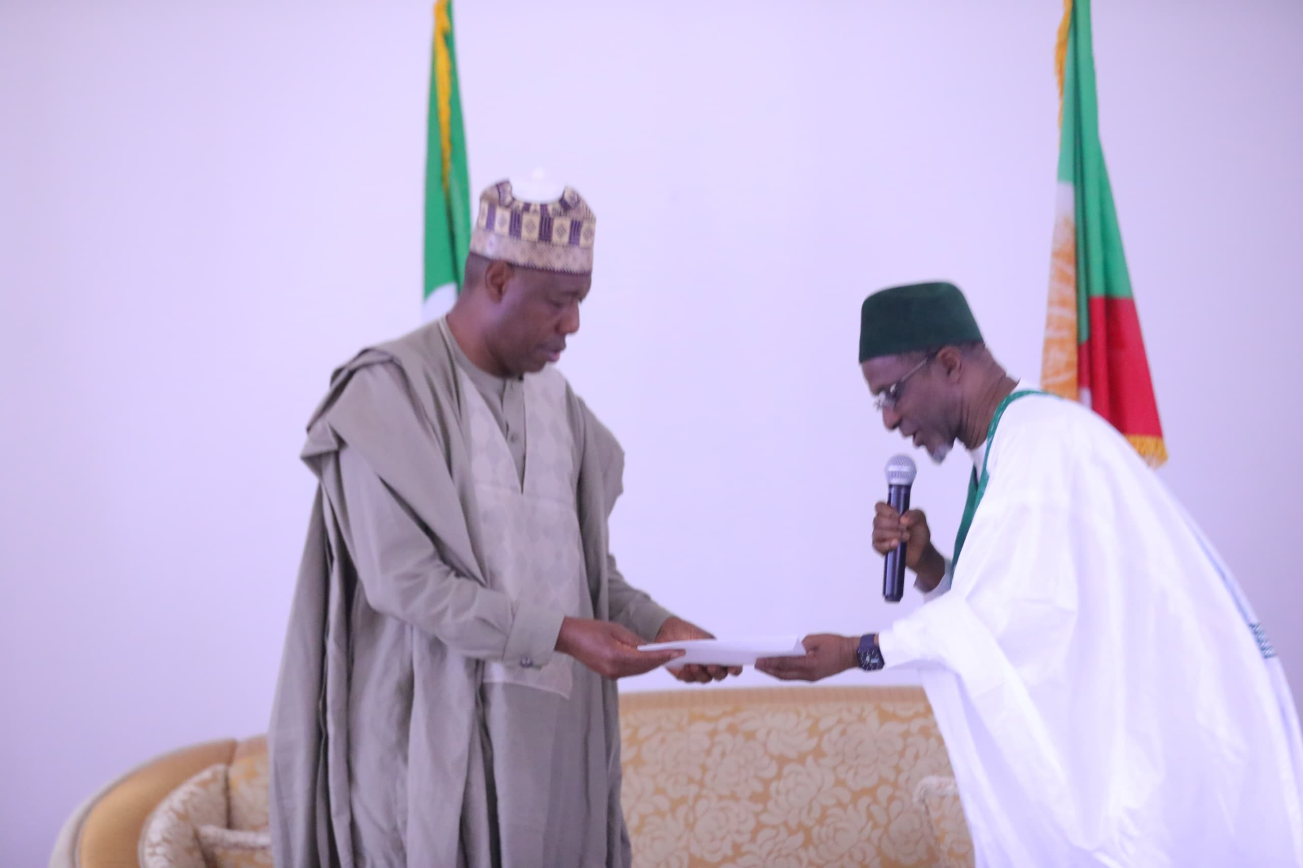 Borno State Governor, Babagana Zulum and the Minister of Environment, Alhaji Balarabe Abbas