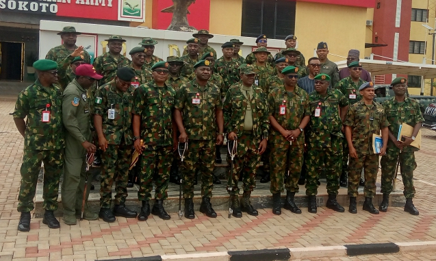 Minister of State for Defence, Dr Bello Matawalle led the Chief of Defense Staff (CDS), Gen. Christopher Musa and other high ranking military officers on a courtesy visit to Gov. Ahmad Aliyu, on Tuesday in Sokoto.
