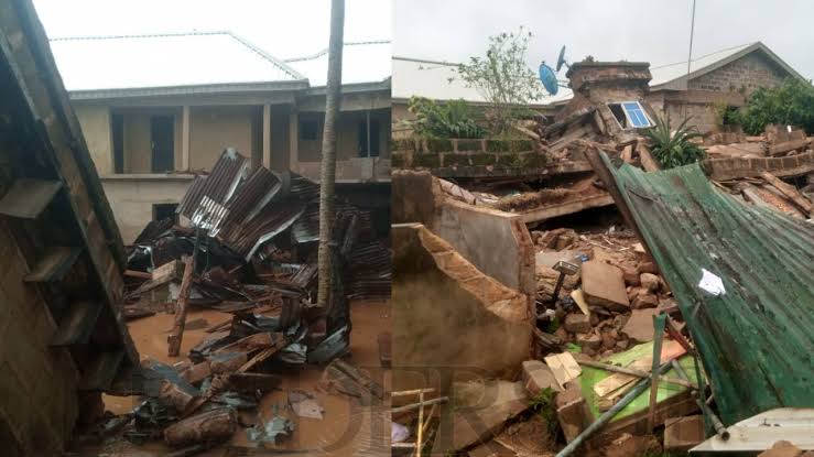 The collapsed storey building in Benin