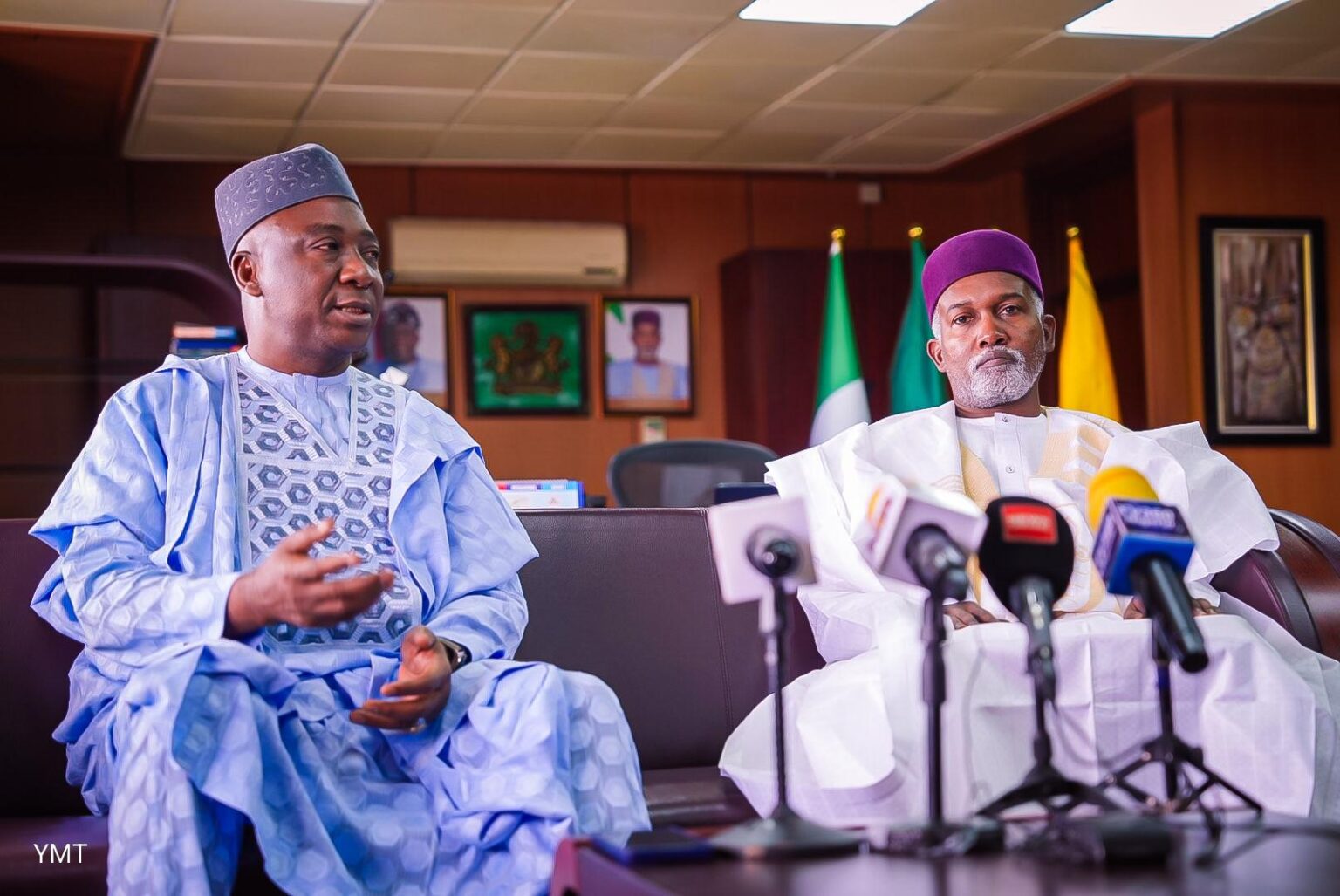 (R-L): Amb. Yusuf Tuggar, Minister of Foreign Affairs with NFF President Ibrahim Gusau(NAN)