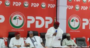 PDP BOT Chairman Senator Wabara at the BOT meeting on Thursday, October 10, 2024