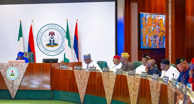 FILE: President Bola Tinubu meets with governors over insecurity, economic hardship.