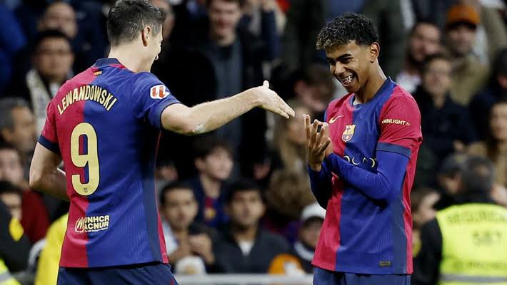 Lewandowski Barcelona beat Real Madrid