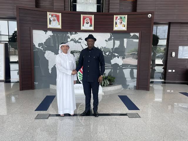 L-R: Al Ghaith, Emirates Senior Vice President Commercial Operations, Gulf, Middle East and Central Asia and Mr Festus Keyamo, SAN, the Minister of Aviation and Aerospace Development on Wednesday in Lagos.