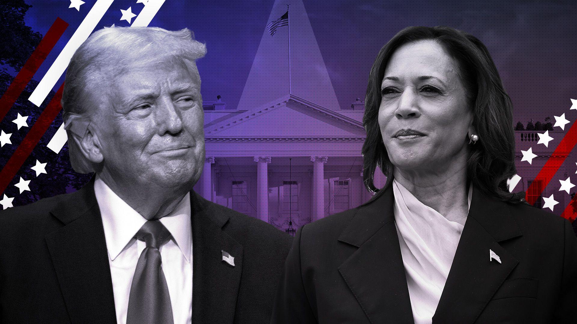 Donald Trump and Kamala Harris