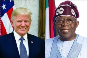 U.S President-elect, Donald Trump and Nigerian President, Bola Tinubu