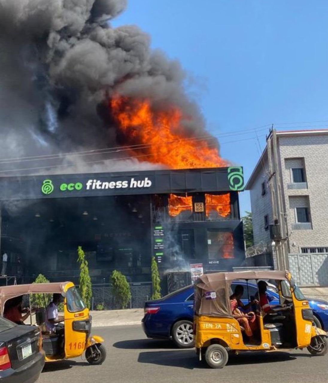 Fire outbreak at eco friendly hub in Gwarinpa abuja