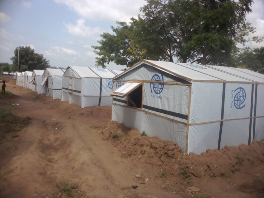 Benue govt relocates IDPs to mega camp 2 Some of the temporary shelters at the Mega camp at Mbayongo along Gbajimba road, Guma local government area.