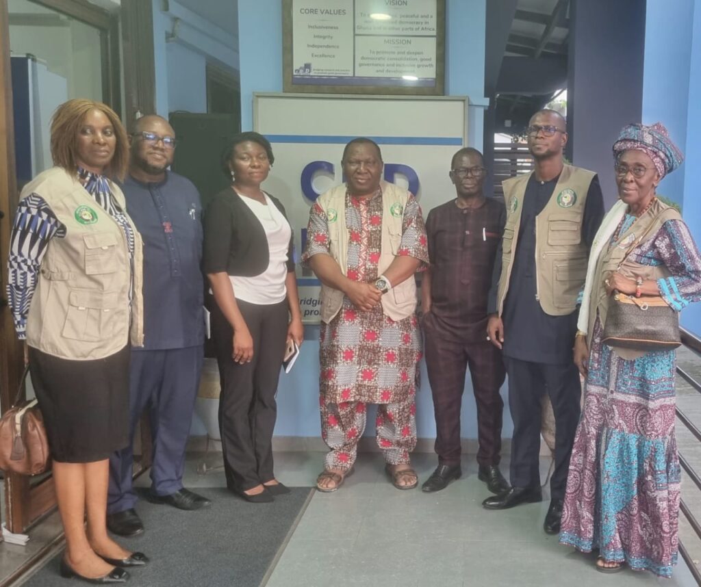 ECOWAS Observation Mission meets stakeholders ahead of Ghana Elections 2024 2 Representatives of CODEO CDD with ECOWAS Election Observation Mission Core Team in Accra 1