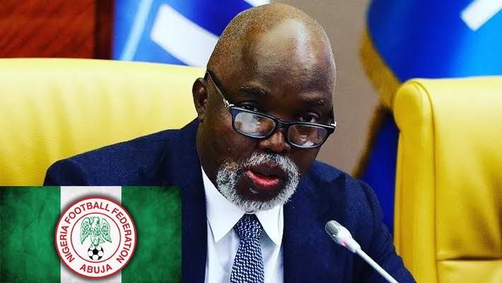 NFF logo and Amaju Pinnick