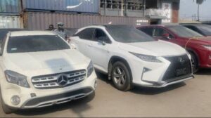 Picture of some of the stolen cars handed over to the Canadian government.