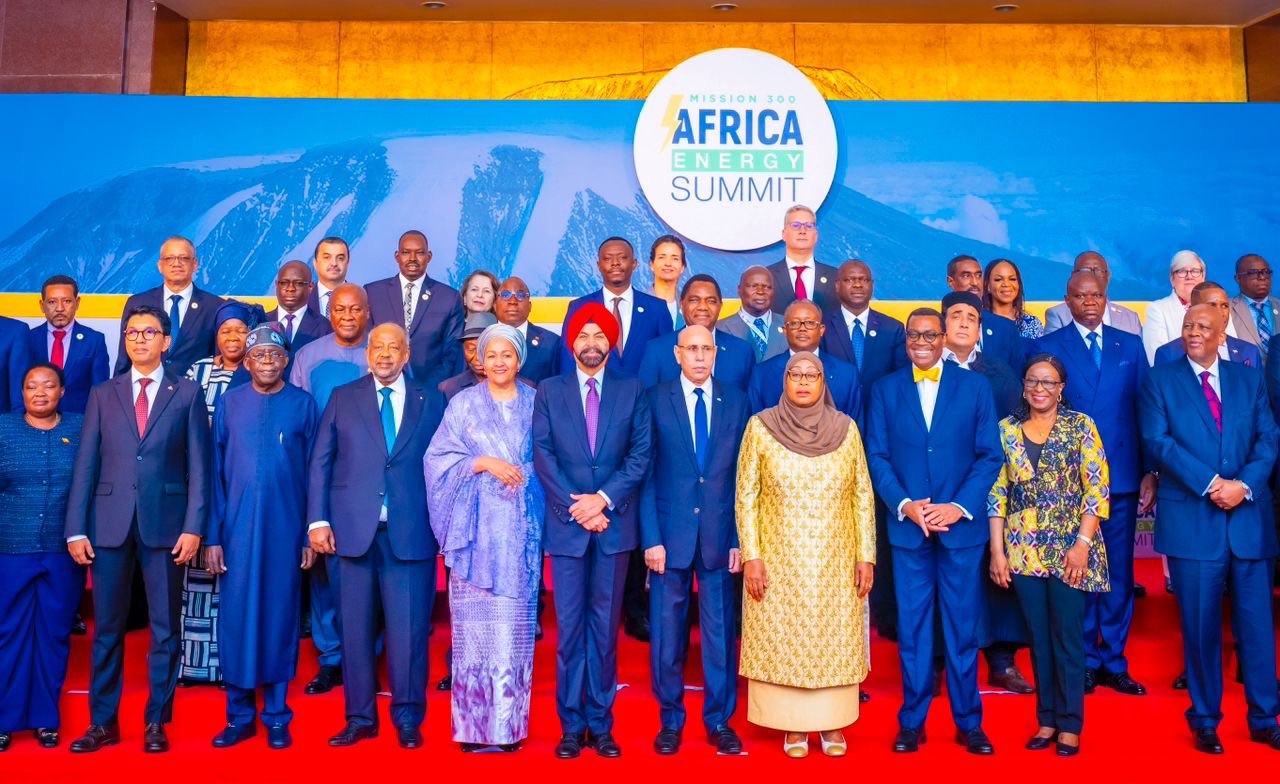 President Bola Tinubu with Tanzanian President Samia Suluhu Hassan and other African Leaders at the Mission 300 Africa Energy Summit in Dar Es Salaam, Tanzania on Tuesday.