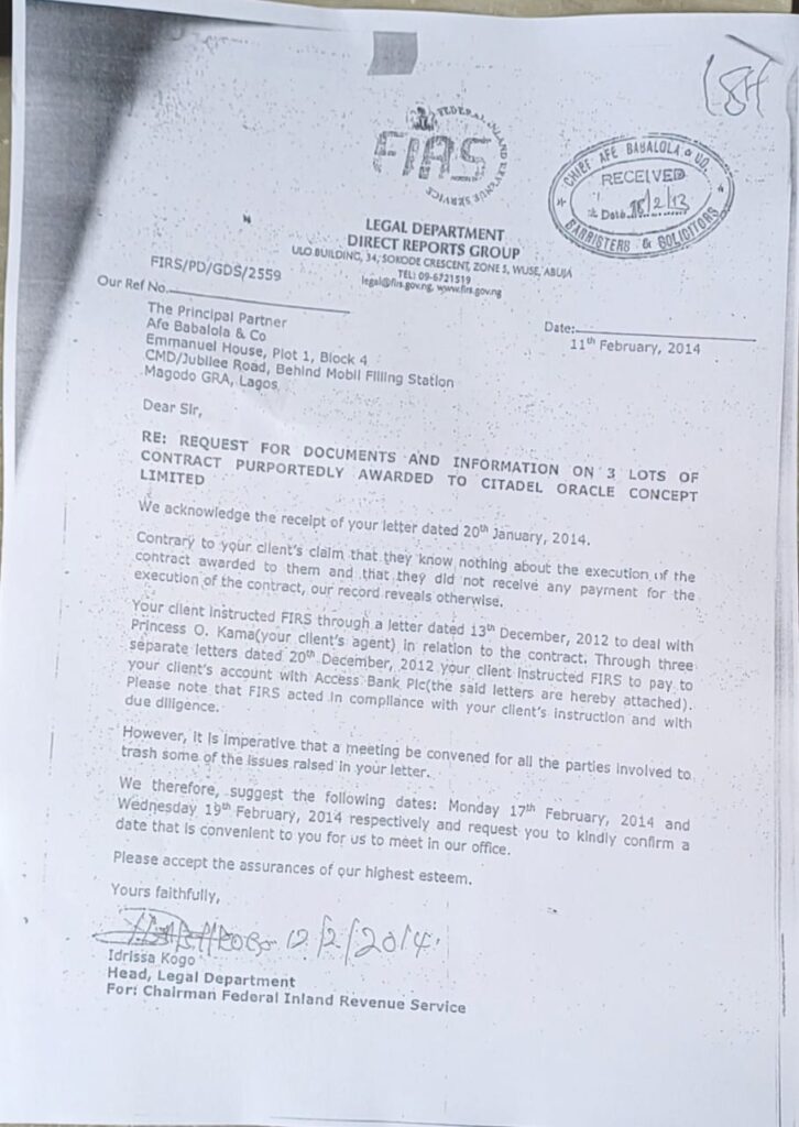 FIRS Letter