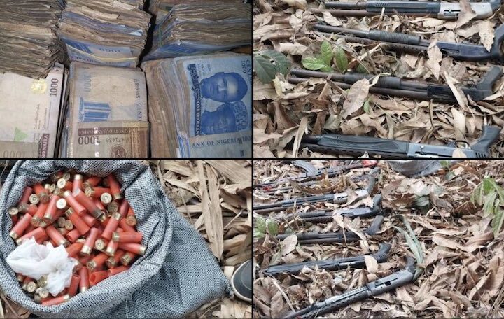 Police recover cash, weapons from bandits