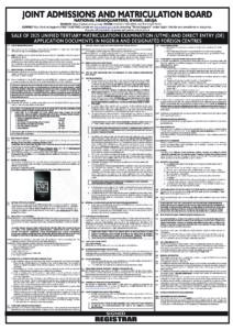 ADVERT 2025 UTME pdf