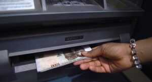 ATM machine withdraw cash
